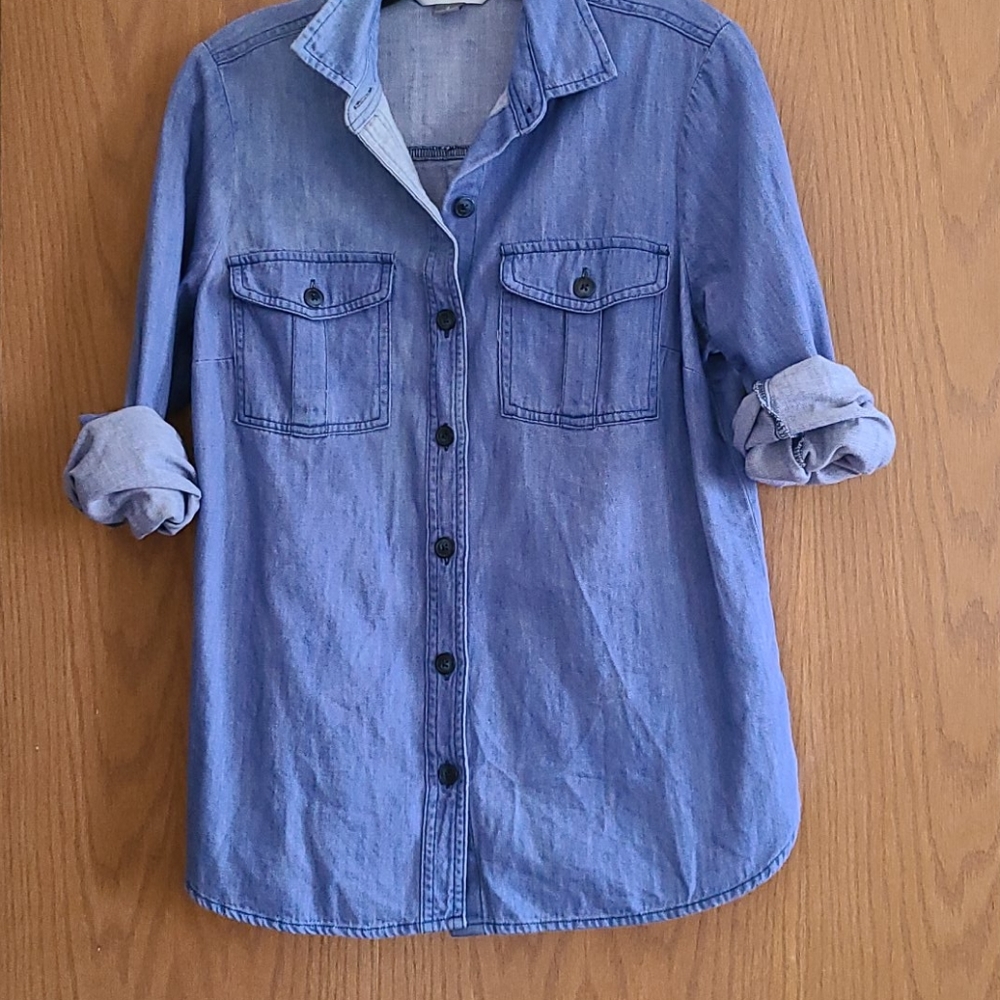 Chambray utility shirt